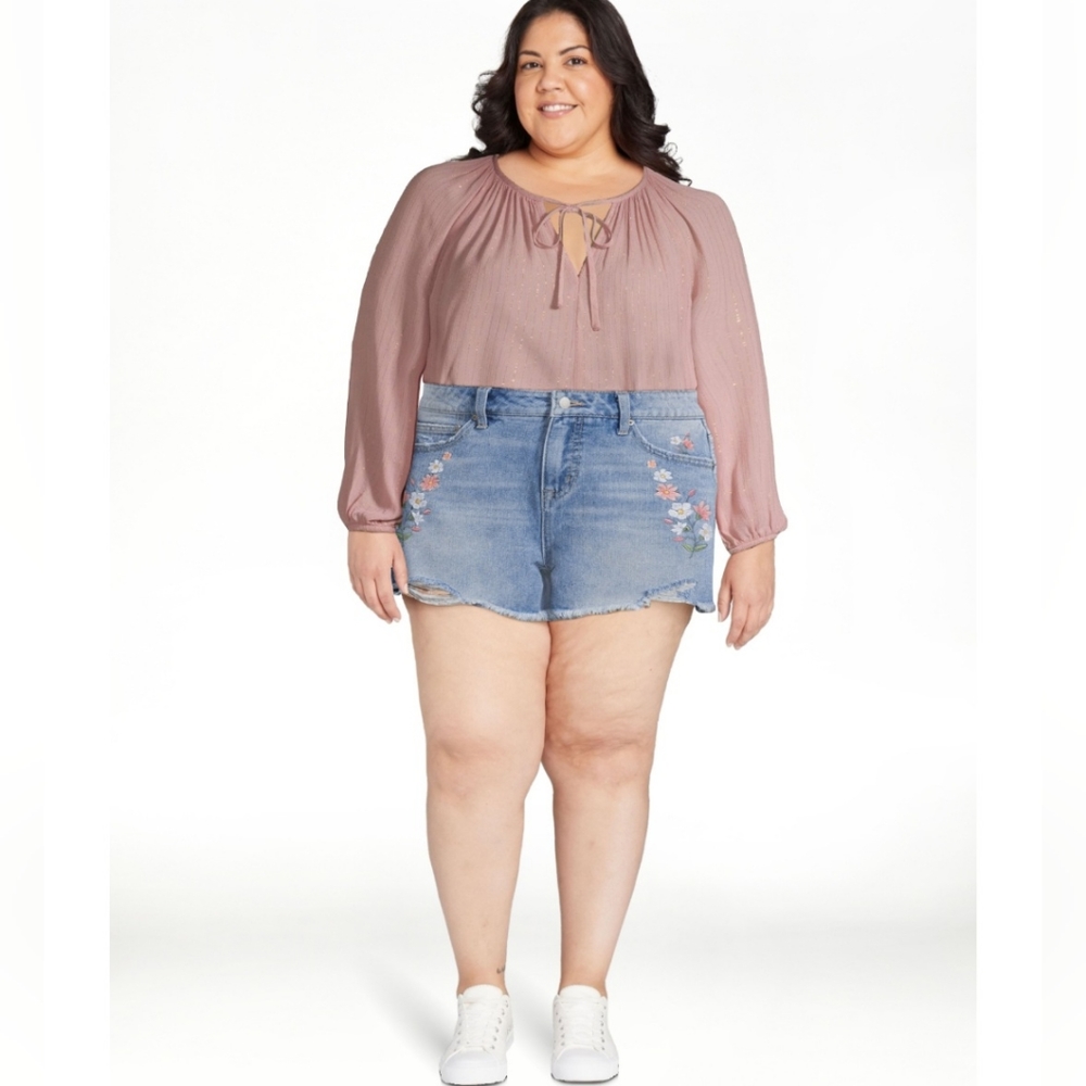 Time and Tru womwns high rise denim shorts